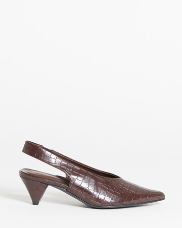 Rina Slingback Pointed Toe Heeled Shoes - Extra Wide Fit (EEE)
