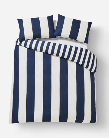 Bold Stripe Reversible Cotton Blend Duvet Cover Set