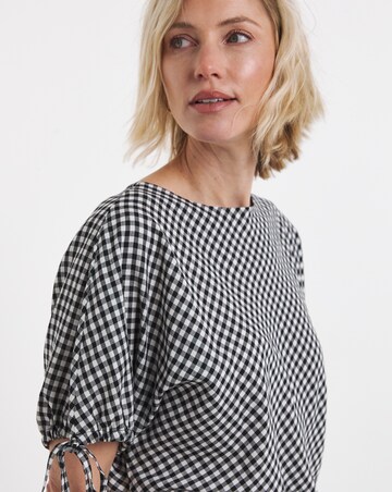 Gingham Elasticated Boxy Top