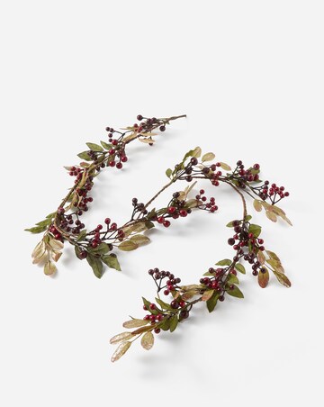 Mixed Berry Red Stem and Leaves Garland