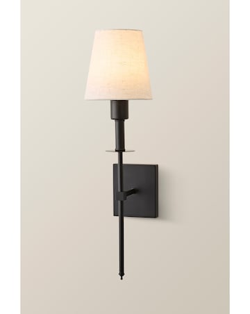 ValueLights Kincaid Black Rechargeable Easy Fit Wall Light with Shade