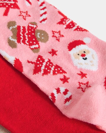 Pretty Secrets (3 Pair Pack) Christmas Lettuce Top Ankle Socks