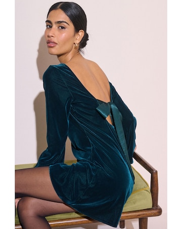 NOBODY'S CHILD JOELLE VELVET MINI DRESS