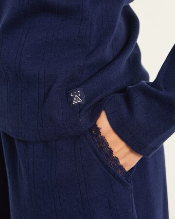 FatFace Hattie Navy Henley Pyjama Top