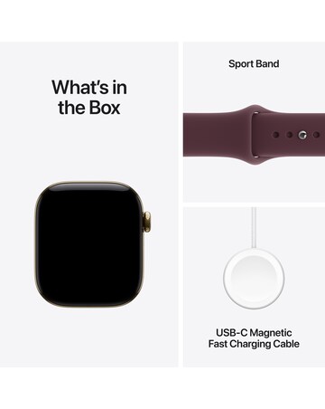 Apple Watch Series 12 GPS + Cellular 42mm - Gold Titanium/Burgundy Sport - S/M