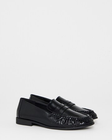 Palmer Puckered Flat Loafer Shoes - Wide Fit (E)