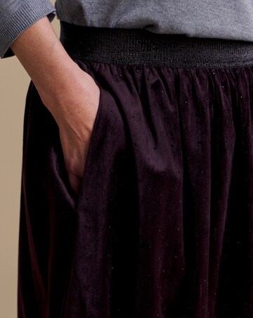Julipa Velvet Embellished Midi Skirt