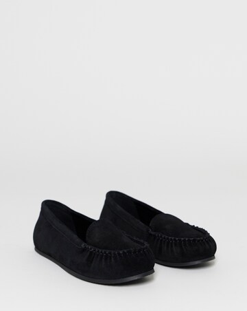 Gretel Suede Puckered Flat Loafers - Wide Fit (E)