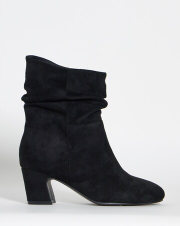 Gabby Soft Ruched Block Heel Ankle Boots - Extra Wide Fit (EEE)