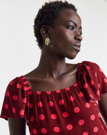 Stripe Crinkle Peplum Top