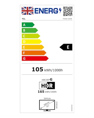 TCL 75V6D-UK 75in 4K HDR10+ Dolby Atmos Smart Fire TV