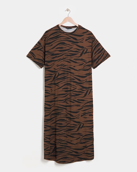 Soft Touch Half Sleeve Midi T-Shirt Dress
