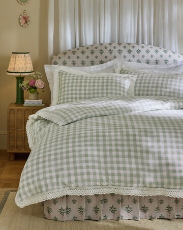 Cath Kidston Painted Gingham Lace Duvet Cover Set