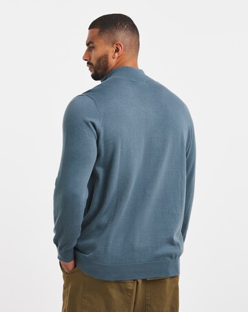 Cotton 1/4 Zip Funnel Knit Top
