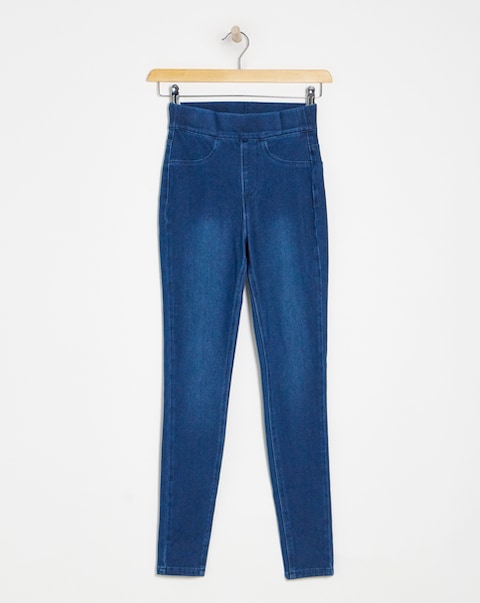 Mid Blue Stretch Jersey Denim Jeggings