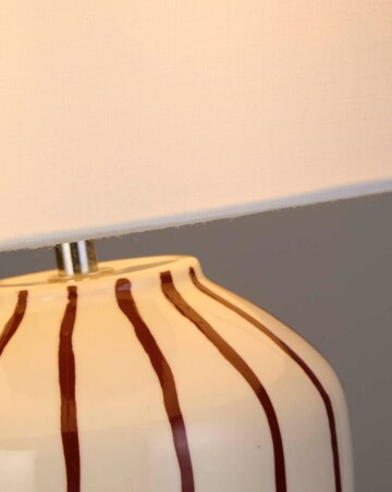 Merrow Burgundy Stripe Ceramic Table Lamp