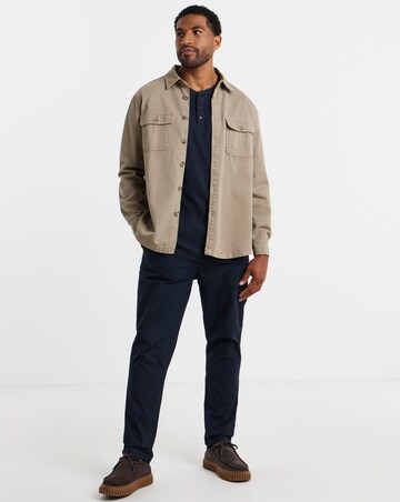Textured Long Sleeve Grandad T-Shirt