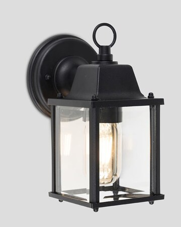 ValueLights Allgreave IP23 Black Outdoor Wall Light Lantern - Bulb Included