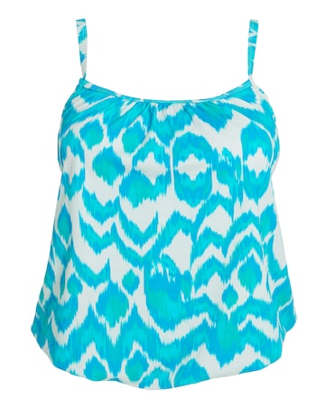 JD Williams Ikat Print Blouson Tankini Top