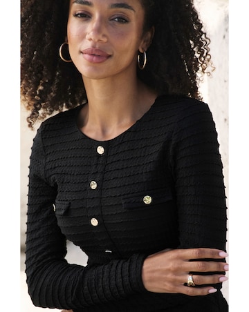 Sosandar Button Detail Textured Top