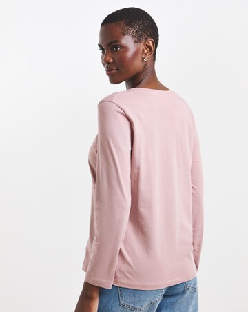 Chocolate, Blush and Red 3 Pack V-Neck Long Sleeve T-Shirts