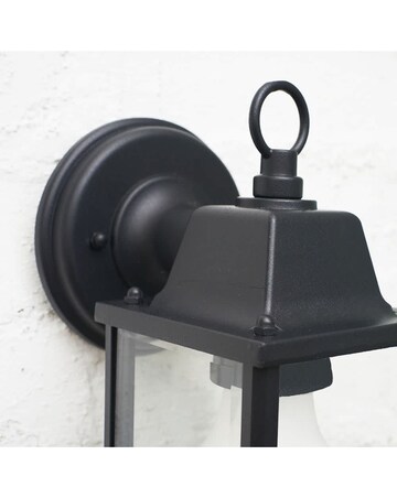 ValueLights Allgreave IP23 Black Outdoor Wall Light Lantern - Bulb Included
