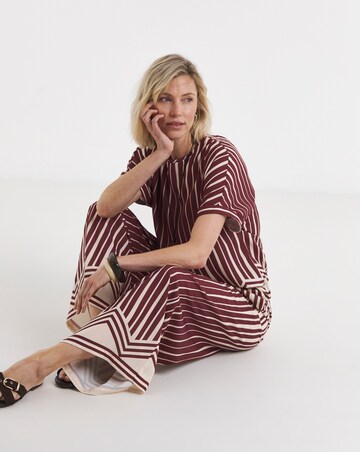 Stripe Border Short Sleeve Boxy Top
