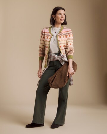 Julipa Motif Knitted Zip Up Cardigan