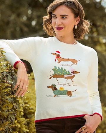 Joe Browns Darcie Dachshund Embroidered Jumper