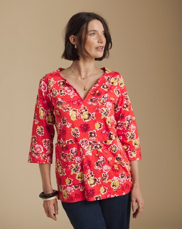 Julipa Petite Cotton Notch Neck Pocket Tunic