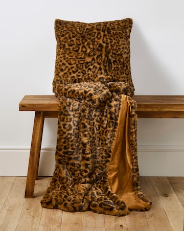 Leopard Print Faux Fur Throw