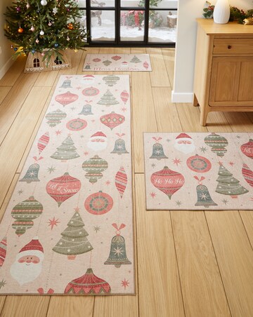 Christmas Baubles Washable Runner