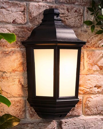 ValueLights Wiltshire Black IP44 Outdoor Porch Wall Light Flush Lantern