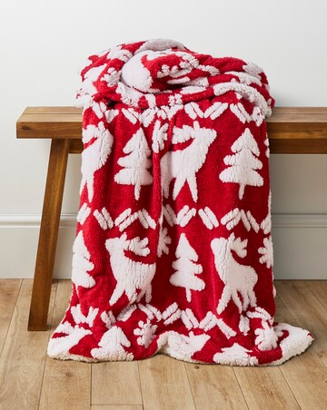 Christmas Reindeer and Trees Throw