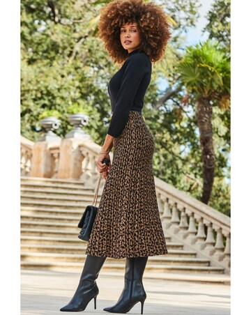Sosandar Animal Print 2 Part Knitted Dress