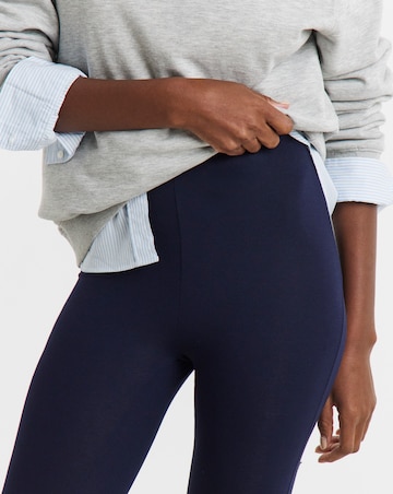 Navy Jersey High Waisted Leggings