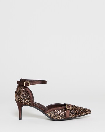 Lilith Sequin Two Part Pointed Heels - Wide Fit (E)