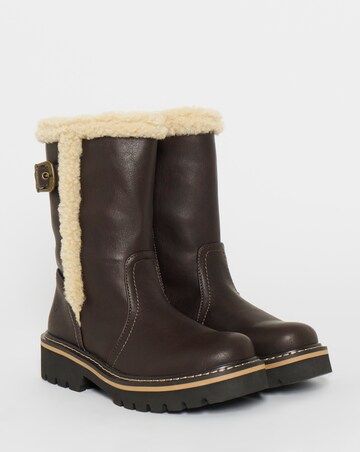 Heavenly Feet Yazmina Sherling Calf Boot - Wide Fit (E)