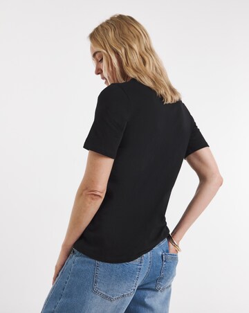 Pure Cotton Black Crew Neck Short Sleeve T-shirt