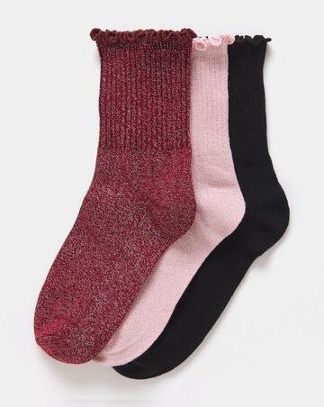Pretty Secrets (3 Pair Pack) Glitter Ankle Socks