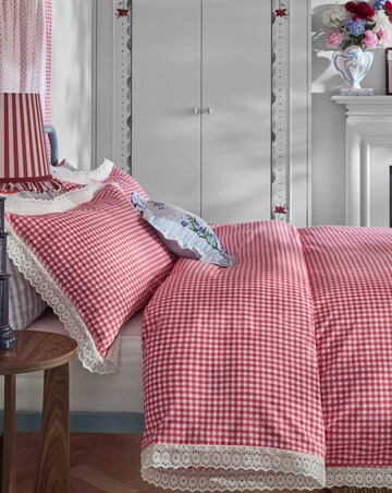 Cath Kidston Painted Gingham Lace Duvet Cover Set