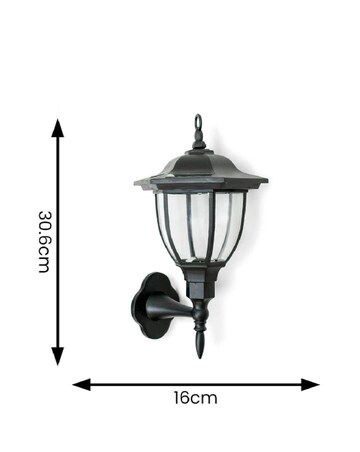 ValueLights Pack of 2 Black Lantern Solar Wall Lights