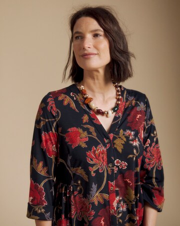 Julipa Printed Button Down Jersey Midi Dress
