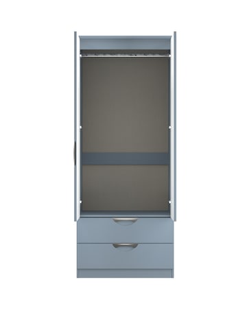 Haydn Ready Assembled 2 Door 2 Drawer Mirrored Wardrobe - Kids