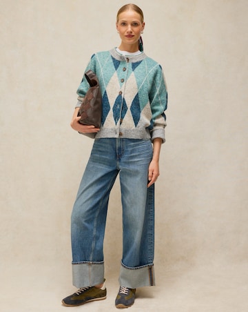 White Stuff Argyle Check Cardigan