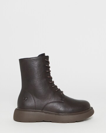 Heavenly Feet Fern Lace Up Chunky Boot - Wide Fit (E)