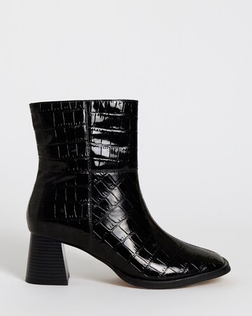 Brooklyn Flared Block Heel Ankle Boots - Wide Fit (E)