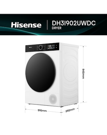 Hisense 3i 9kg KitchenFit Heat Pump Dryer White