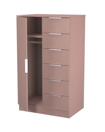 Humber Ready Assembled 1 Door 5 Drawer Kids Wardrobe - Kids