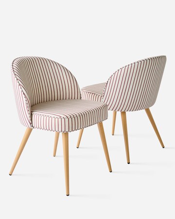Emilie Pair of Striped Dining Chairs